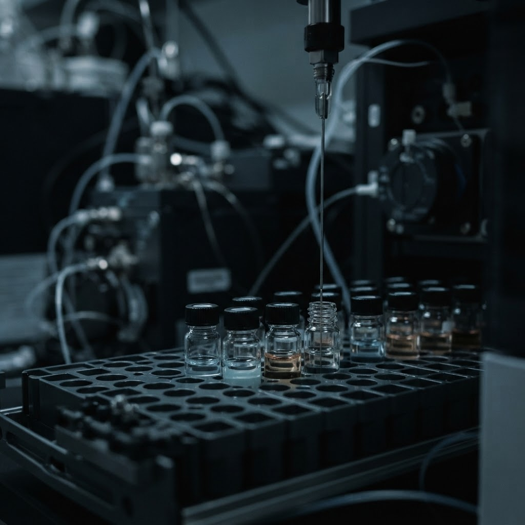 HPLC high-performance liquid chromatography instrument with sample vials
